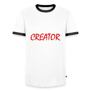 Creator - Männer Kontrast-T-Shirt - Weiß/Schwarz - Vorne - AI Model Female 172 light (172cm) & AI Model Male 178 dark (178cm)