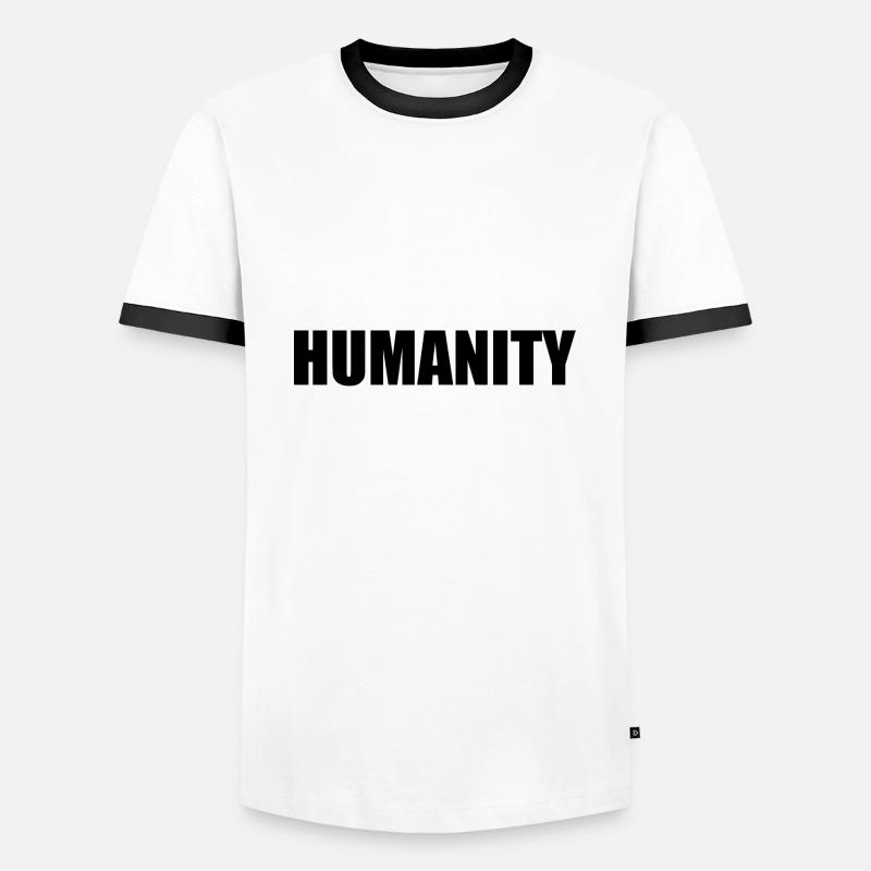 Humanity - Männer Kontrast-T-Shirt - Weiß/Schwarz