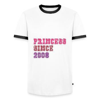 2008 Birthday Princess - Men's Ringer Shirt - white/black - Front - AI Model Female 172 light (172cm) & AI Model Male 178 dark (178cm)