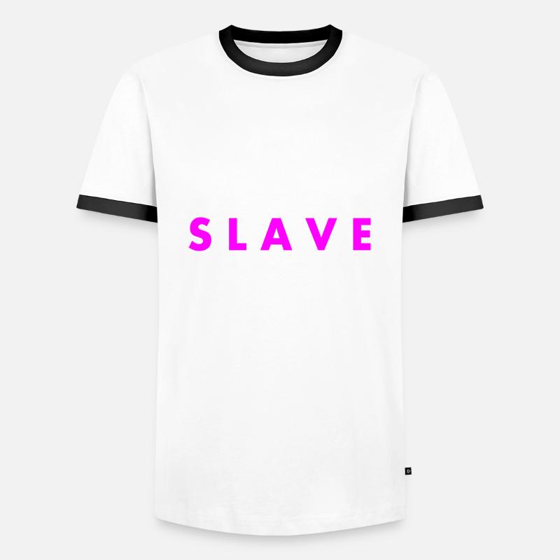 Slave - Männer Kontrast-T-Shirt - Weiß/Schwarz
