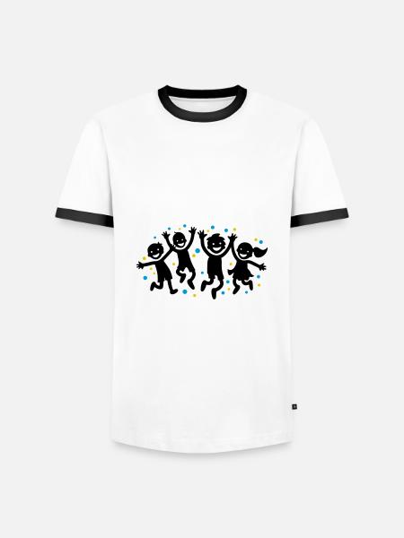 Kinder Freude Kindergarten - Männer Kontrast-T-Shirt - Weiß/Schwarz