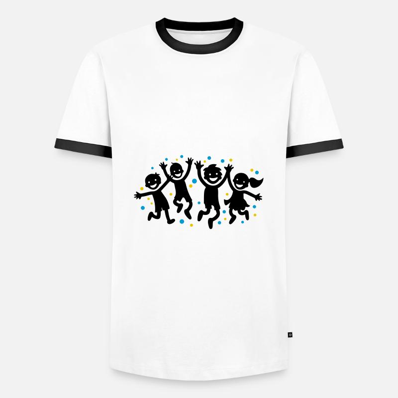 Kids Joy Kindergarten - Men's Ringer Shirt - white/black