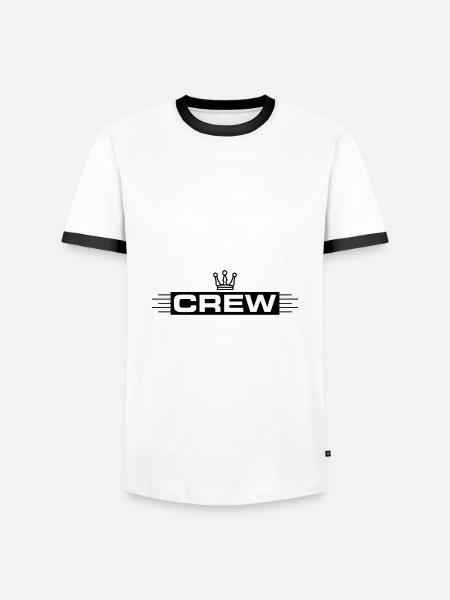 Crew Krone - Männer Kontrast-T-Shirt - Weiß/Schwarz