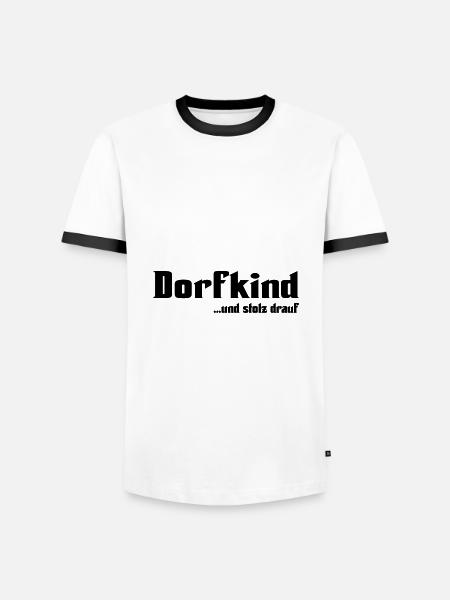 Dorfkind - Männer Kontrast-T-Shirt - Weiß/Schwarz