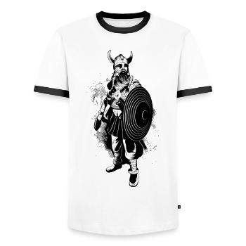 Viking - Männer Kontrast-T-Shirt - Weiß/Schwarz - Vorne - AI Model Female 172 light (172cm) & AI Model Male 178 dark (178cm)