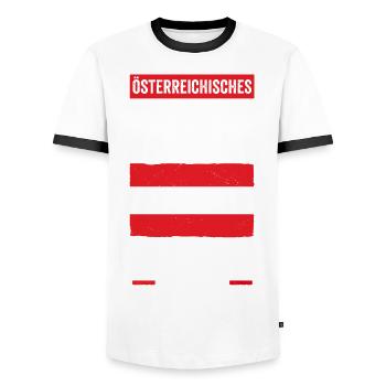 Austrians Austria - Men's Ringer Shirt - white/black - Front - AI Model Female 172 light (172cm) & AI Model Male 178 dark (178cm)