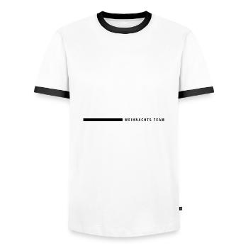 Weihnachts Team Linie - Männer Kontrast-T-Shirt - Weiß/Schwarz - Vorne - AI Model Female 172 light (172cm) & AI Model Male 178 dark (178cm)
