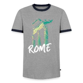 Rome, ville historique - T-shirt contrasté Homme - gris/marine  - Devant - AI Model Female 172 light (172cm) & AI Model Male 178 light (178cm)