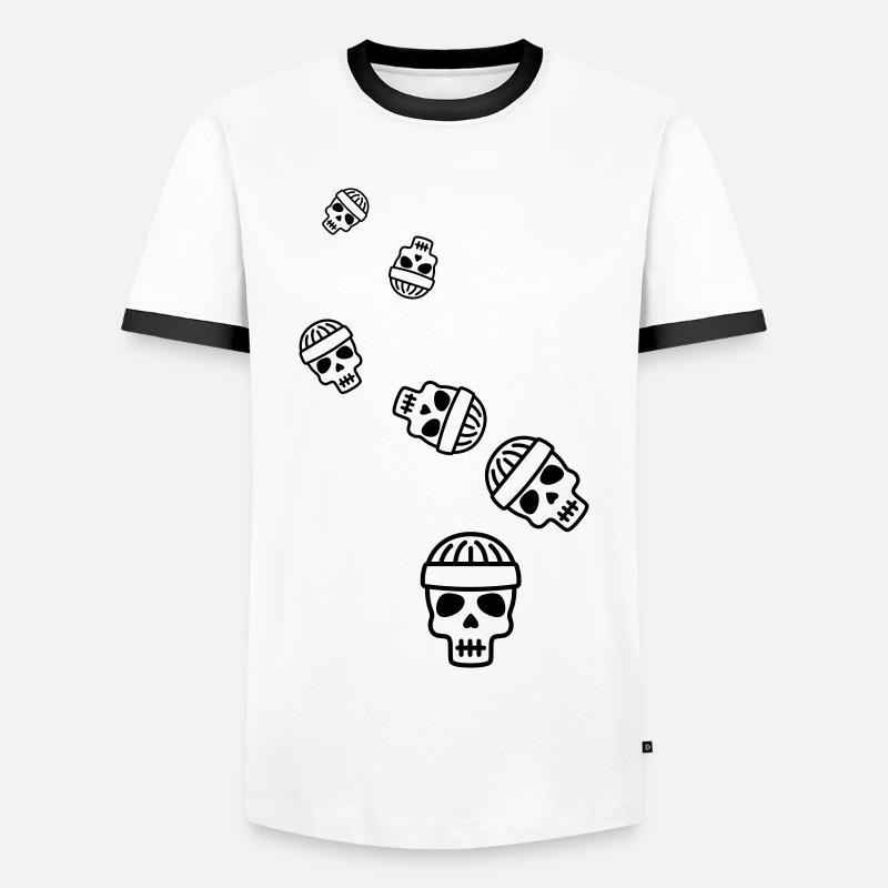Skull head icon - Men's Ringer Shirt - white/black