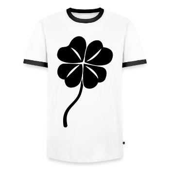 La chance de Cloverleaf - T-shirt contrasté Homme - blanc/noir - Devant - AI Model Female 172 light (172cm) & AI Model Male 178 dark (178cm)