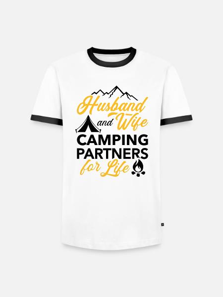 camping - Men's Ringer Shirt - white/black
