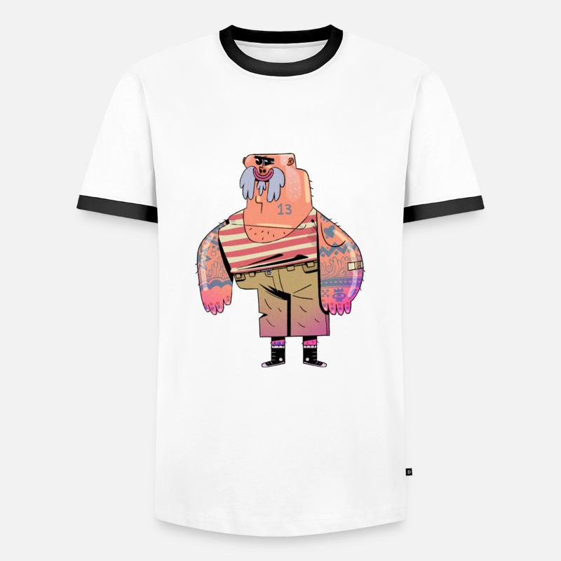 Thug - Men's Ringer Shirt - white/black