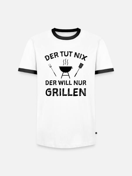 Grill Grillen Sprüche Witze - Männer Kontrast-T-Shirt - Weiß/Schwarz