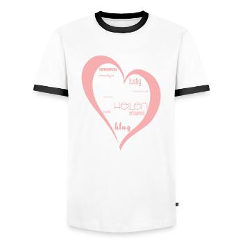 Krankenschwester Herz - Männer Kontrast-T-Shirt - Weiß/Schwarz - Vorne - AI Model Female 172 light (172cm) & AI Model Male 178 dark (178cm)