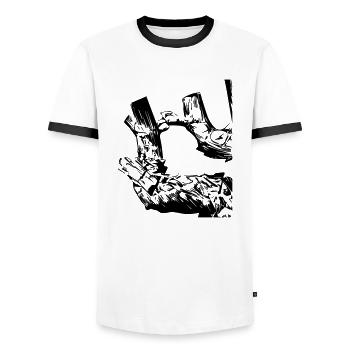Cep de vigne - T-shirt contrasté Homme - blanc/noir - Devant - AI Model Female 172 light (172cm) & AI Model Male 178 dark (178cm)