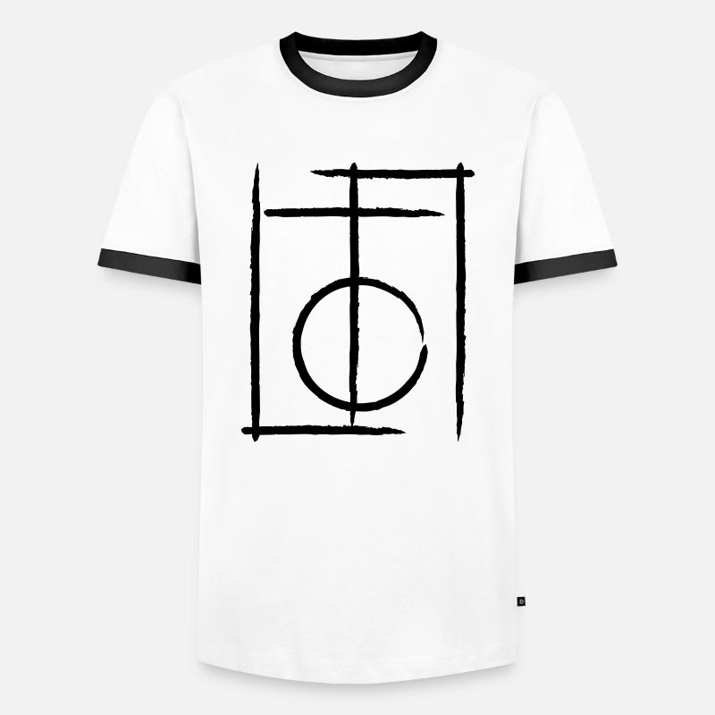 Lines - Men's Ringer Shirt - white/black