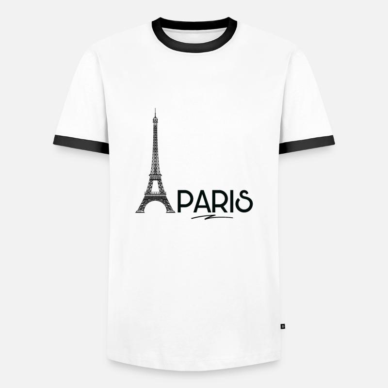 Paris - Eiffeltower - Männer Kontrast-T-Shirt - Weiß/Schwarz