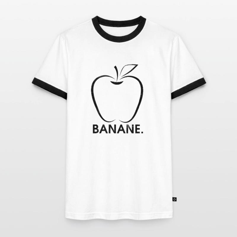 Apfel oder Banane Männer Kontrast-T-Shirt