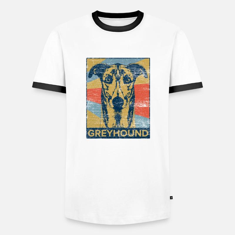 greyhound - Men's Ringer Shirt - white/black