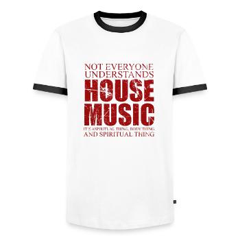 Musik Spiritualität House Musik Geschenk - Männer Kontrast-T-Shirt - Weiß/Schwarz - Vorne - AI Model Female 172 light (172cm) & AI Model Male 178 dark (178cm)
