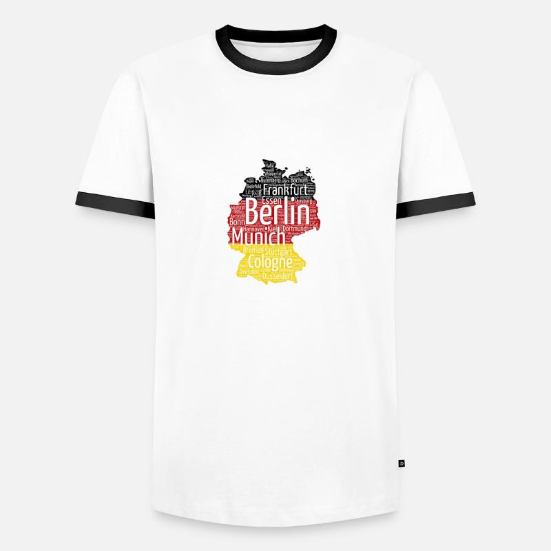 (German map) - Men's Ringer Shirt - white/black