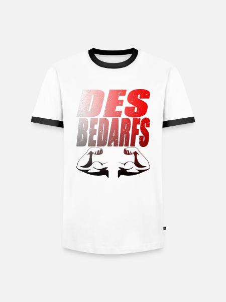 Bedarfs - Männer Kontrast-T-Shirt - Weiß/Schwarz