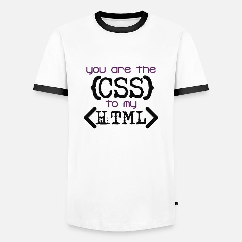 Css to Html - Men's Ringer Shirt - white/black