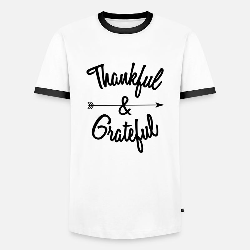 Dankbarkeit - Männer Kontrast-T-Shirt - Weiß/Schwarz
