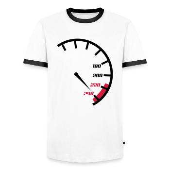 tacho - Männer Kontrast-T-Shirt - Weiß/Schwarz - Vorne - AI Model Female 172 light (172cm) & AI Model Male 178 dark (178cm)