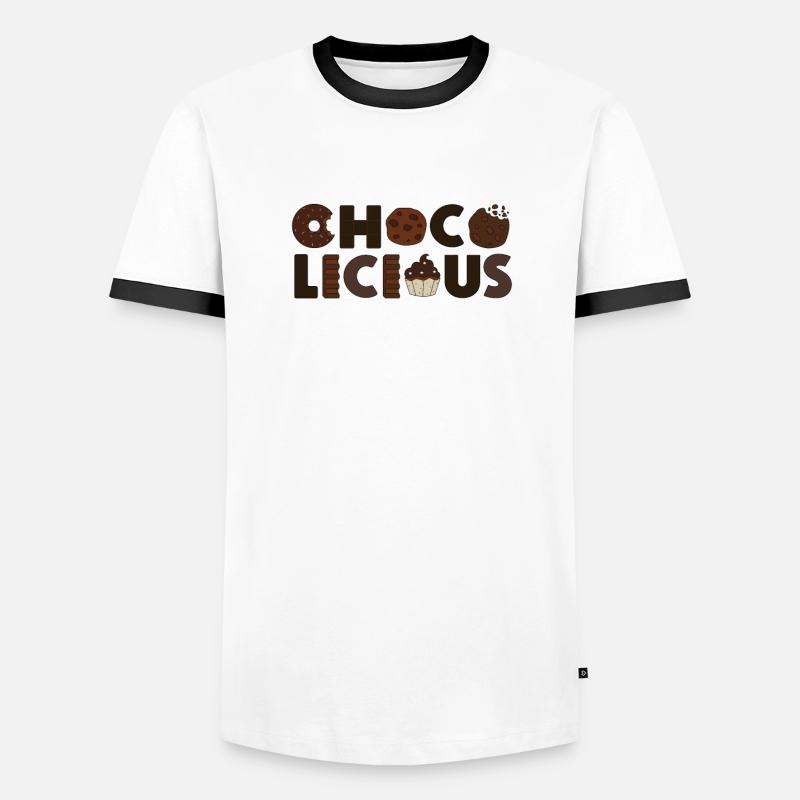 Chocolate Design - CHOCO LICIOUS - Men's Ringer Shirt - white/black