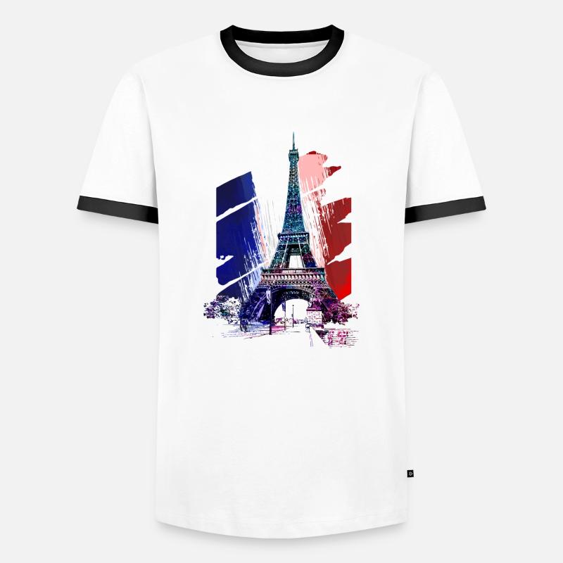 Eiffel Tower - Men's Ringer Shirt - white/black