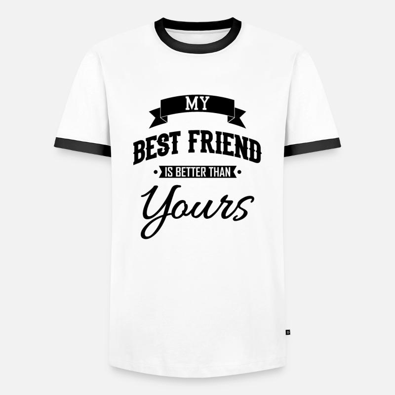 Beste Freunde BFF - Männer Kontrast-T-Shirt - Weiß/Schwarz