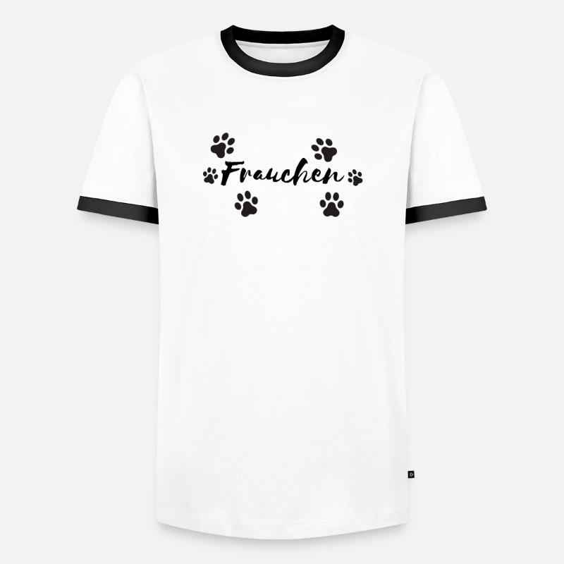 Frauchen Hundehalter Partnerdesign - Männer Kontrast-T-Shirt - Weiß/Schwarz