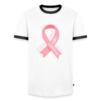 Krebs Krank Unterstützung Hilfe Familie Geschenk - Männer Kontrast-T-Shirt - Weiß/Schwarz - Vorne - AI Model Female 172 light (172cm) & AI Model Male 178 dark (178cm)