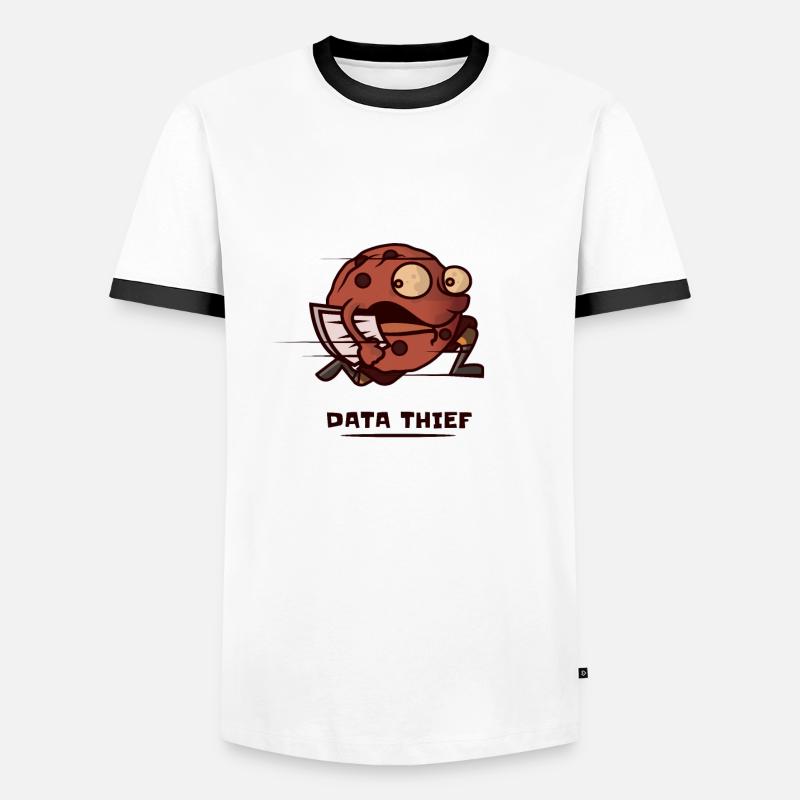 Cookie Datendieb Daten Protest Menschenrecht - Männer Kontrast-T-Shirt - Weiß/Schwarz