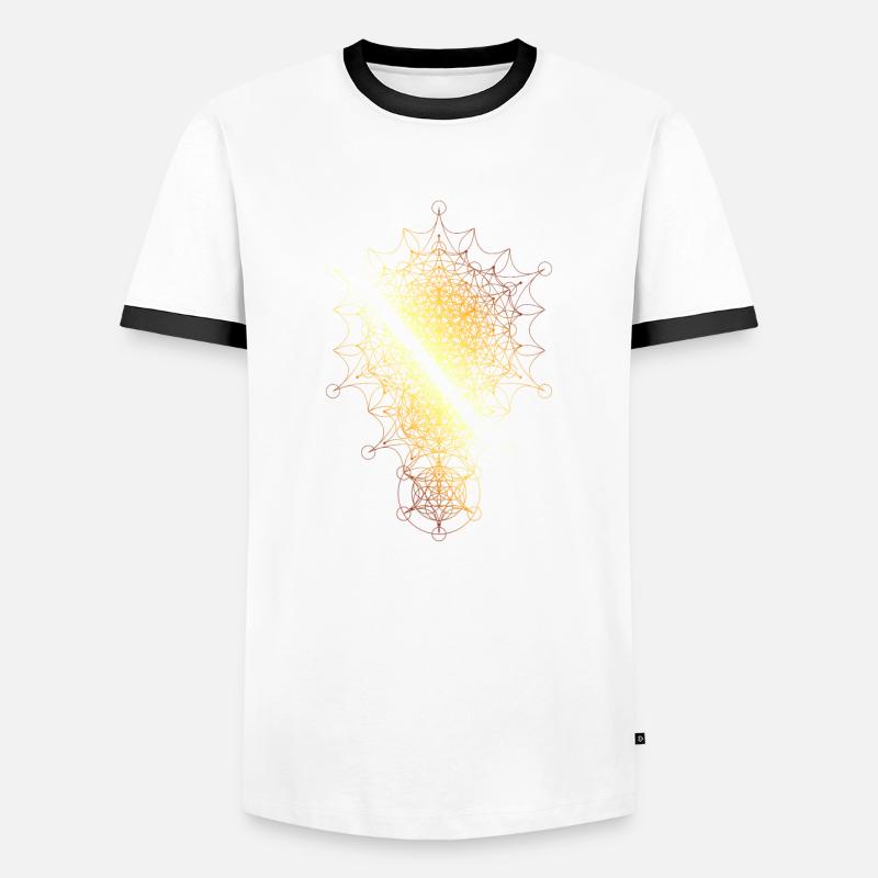 Sacred Geometry Curved Dimensions - Men's Ringer Shirt - white/black
