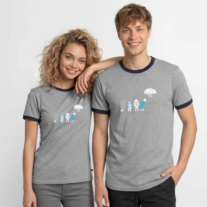 Cloud Computing Evolution Computer Entwicklung Männer Kontrast-T-Shirt