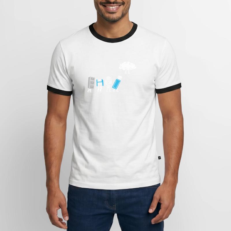 Cloud Computing Evolution Computer Entwicklung Männer Kontrast-T-Shirt