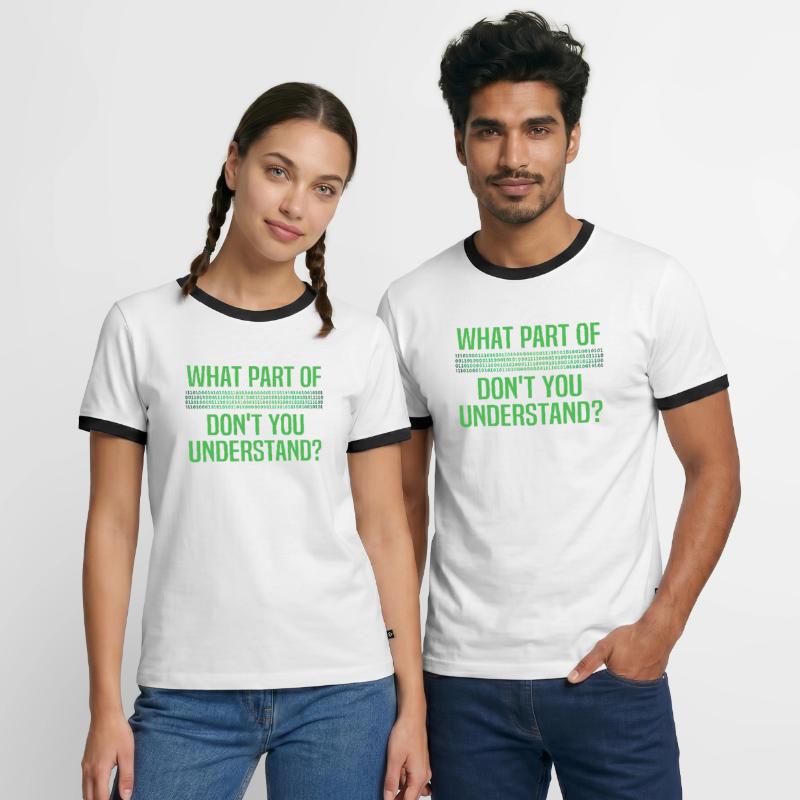 Binary Code Binar Dualcode Programmer Gift Men's Ringer Shirt