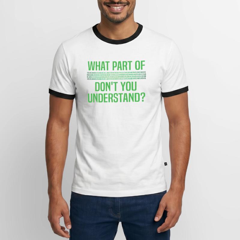 Binary Code Binar Dualcode Programmer Gift Men's Ringer Shirt