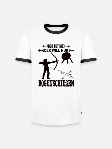 Bogenschütze - Männer Kontrast-T-Shirt - Weiß/Schwarz