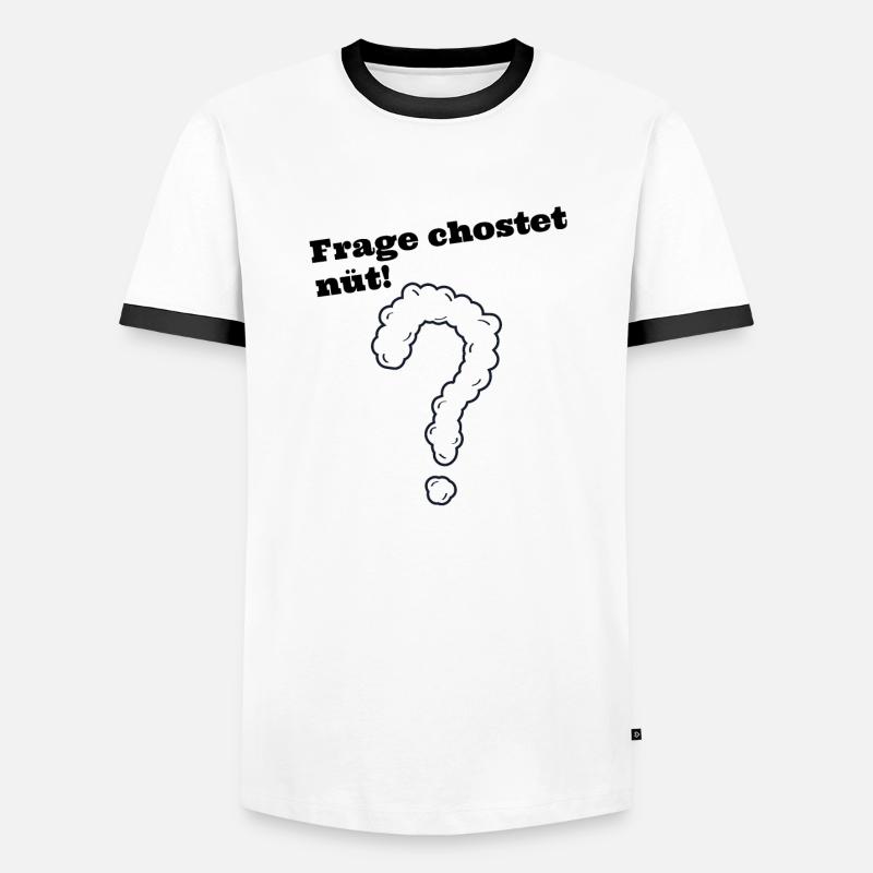 Frage chostet nüt schweizerdeutsch Spruch - Männer Kontrast-T-Shirt - Weiß/Schwarz