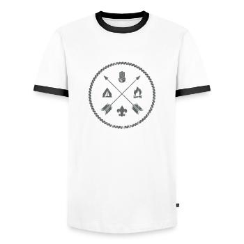 scout - T-shirt contrasté Homme - blanc/noir - Devant - AI Model Female 172 light (172cm) & AI Model Male 178 dark (178cm)