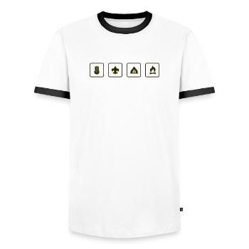 scout - T-shirt contrasté Homme - blanc/noir - Devant - AI Model Female 172 light (172cm) & AI Model Male 178 dark (178cm)