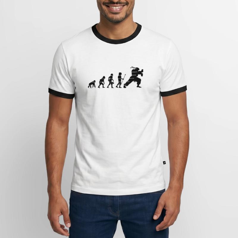 menschliche Evolution oder Hadouk Männer Kontrast-T-Shirt