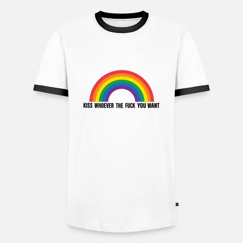 pride regenbogen - Männer Kontrast-T-Shirt - Weiß/Schwarz