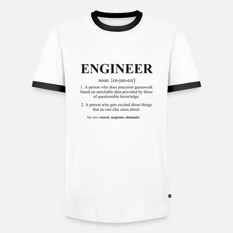Engineer Definition Dictionary Wizard Industry - Men's Ringer Shirt - white/black