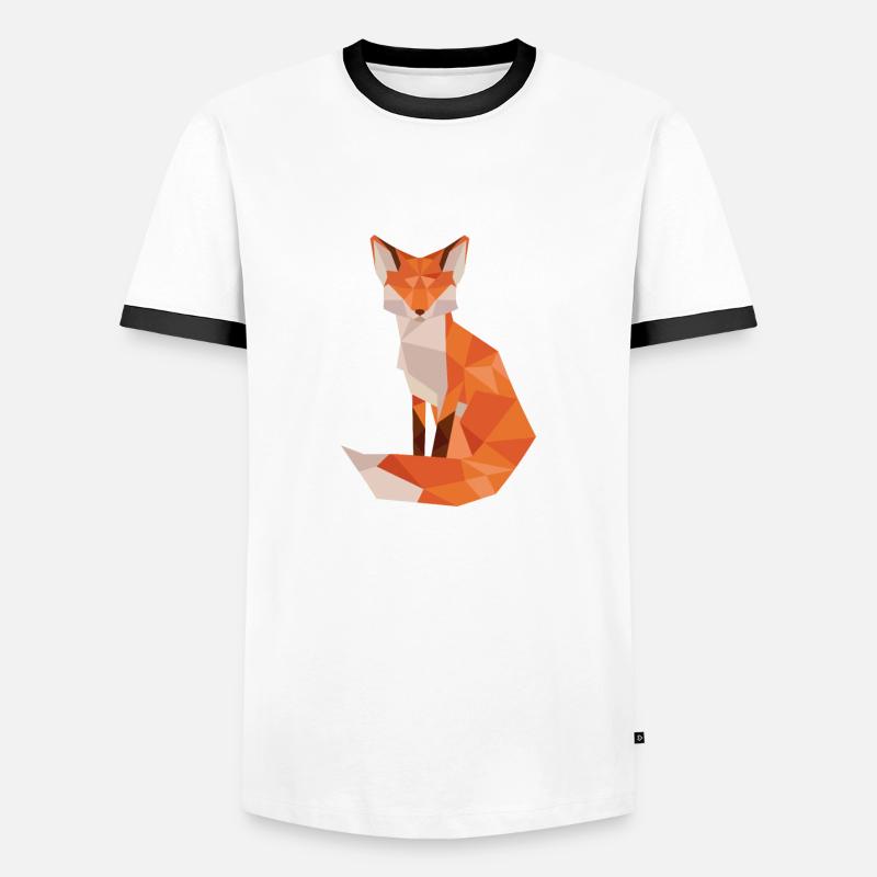 Fuchs - Männer Kontrast-T-Shirt - Weiß/Schwarz