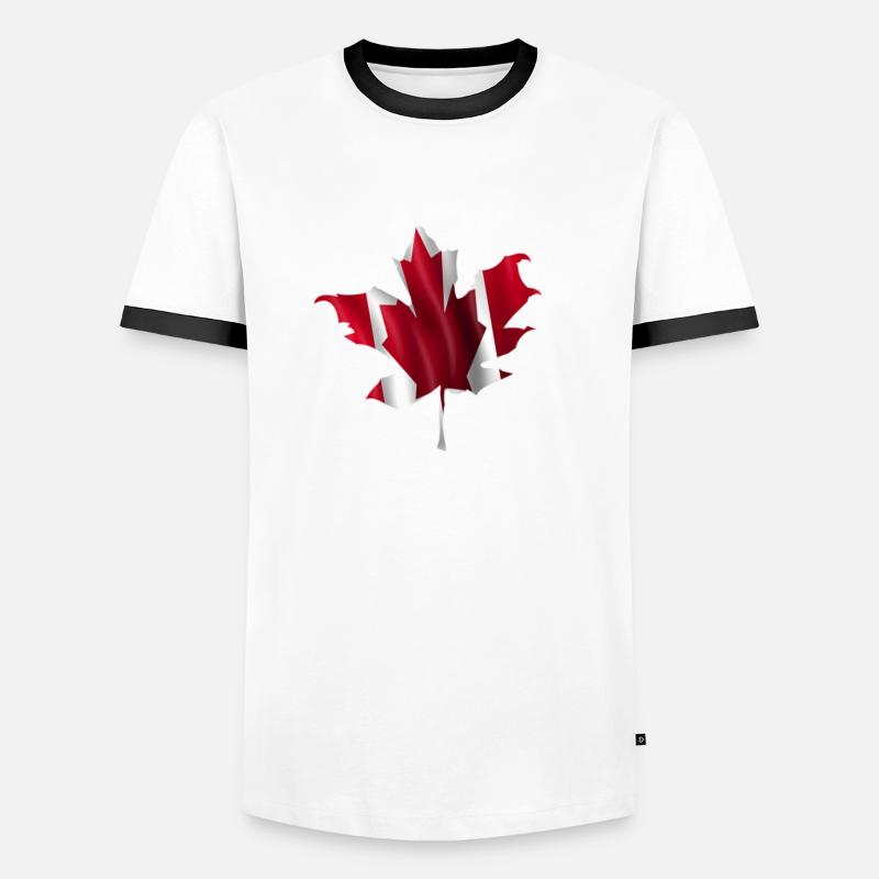 Maple leaf Canada - Men's Ringer Shirt - white/black
