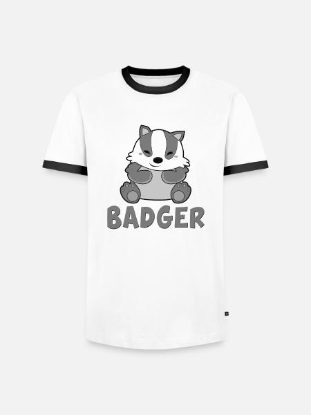 Baby Kind Dachs - Männer Kontrast-T-Shirt - Weiß/Schwarz